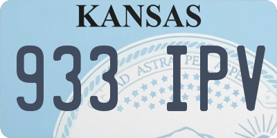 KS license plate 933IPV