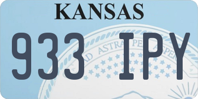 KS license plate 933IPY