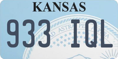 KS license plate 933IQL