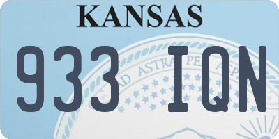 KS license plate 933IQN