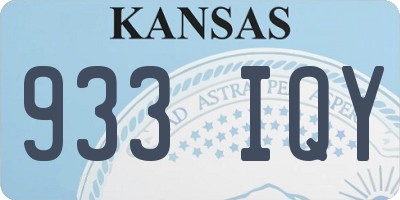 KS license plate 933IQY