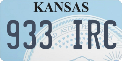 KS license plate 933IRC