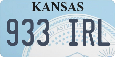 KS license plate 933IRL