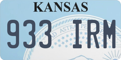 KS license plate 933IRM