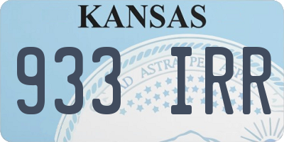 KS license plate 933IRR