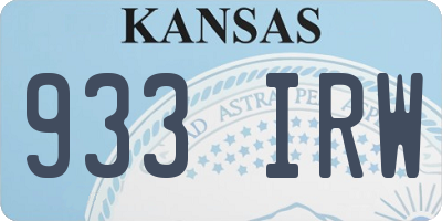 KS license plate 933IRW