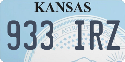 KS license plate 933IRZ