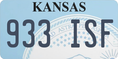 KS license plate 933ISF