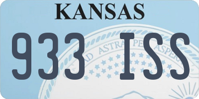 KS license plate 933ISS