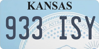 KS license plate 933ISY