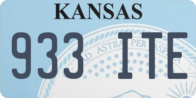 KS license plate 933ITE