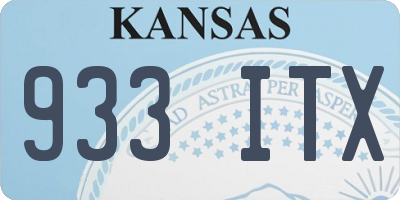 KS license plate 933ITX