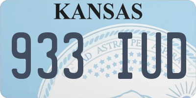 KS license plate 933IUD