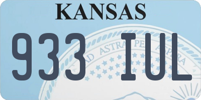 KS license plate 933IUL