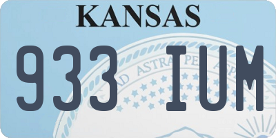 KS license plate 933IUM