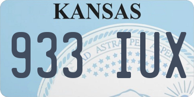 KS license plate 933IUX