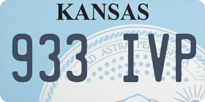 KS license plate 933IVP