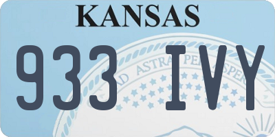 KS license plate 933IVY