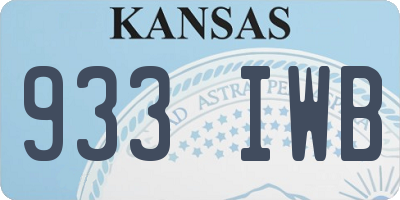 KS license plate 933IWB