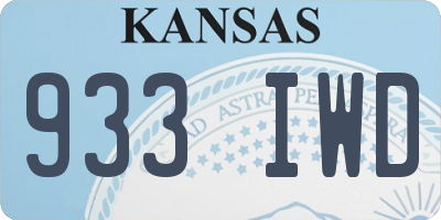 KS license plate 933IWD