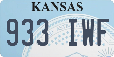 KS license plate 933IWF