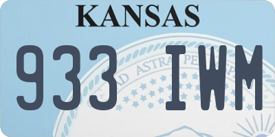 KS license plate 933IWM