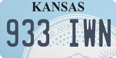 KS license plate 933IWN