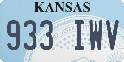 KS license plate 933IWV