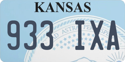 KS license plate 933IXA