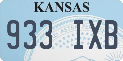KS license plate 933IXB