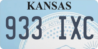 KS license plate 933IXC