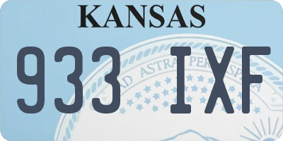 KS license plate 933IXF