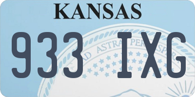 KS license plate 933IXG