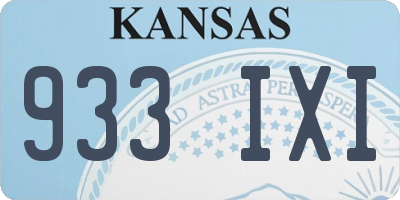 KS license plate 933IXI