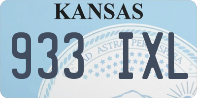 KS license plate 933IXL