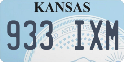 KS license plate 933IXM