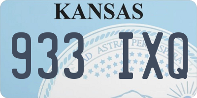 KS license plate 933IXQ