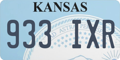 KS license plate 933IXR
