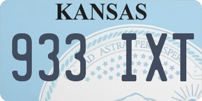 KS license plate 933IXT