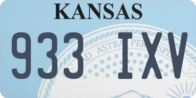 KS license plate 933IXV