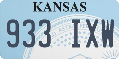 KS license plate 933IXW