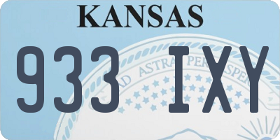 KS license plate 933IXY