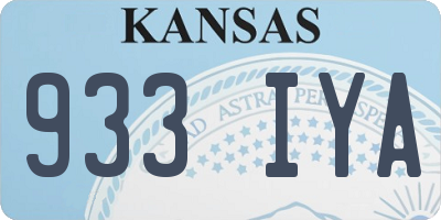 KS license plate 933IYA