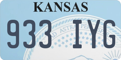 KS license plate 933IYG