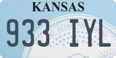 KS license plate 933IYL