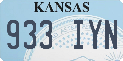 KS license plate 933IYN