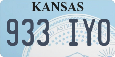 KS license plate 933IYO