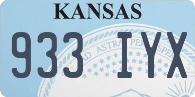 KS license plate 933IYX