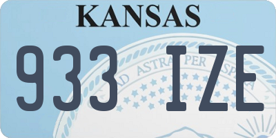 KS license plate 933IZE
