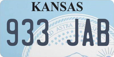 KS license plate 933JAB